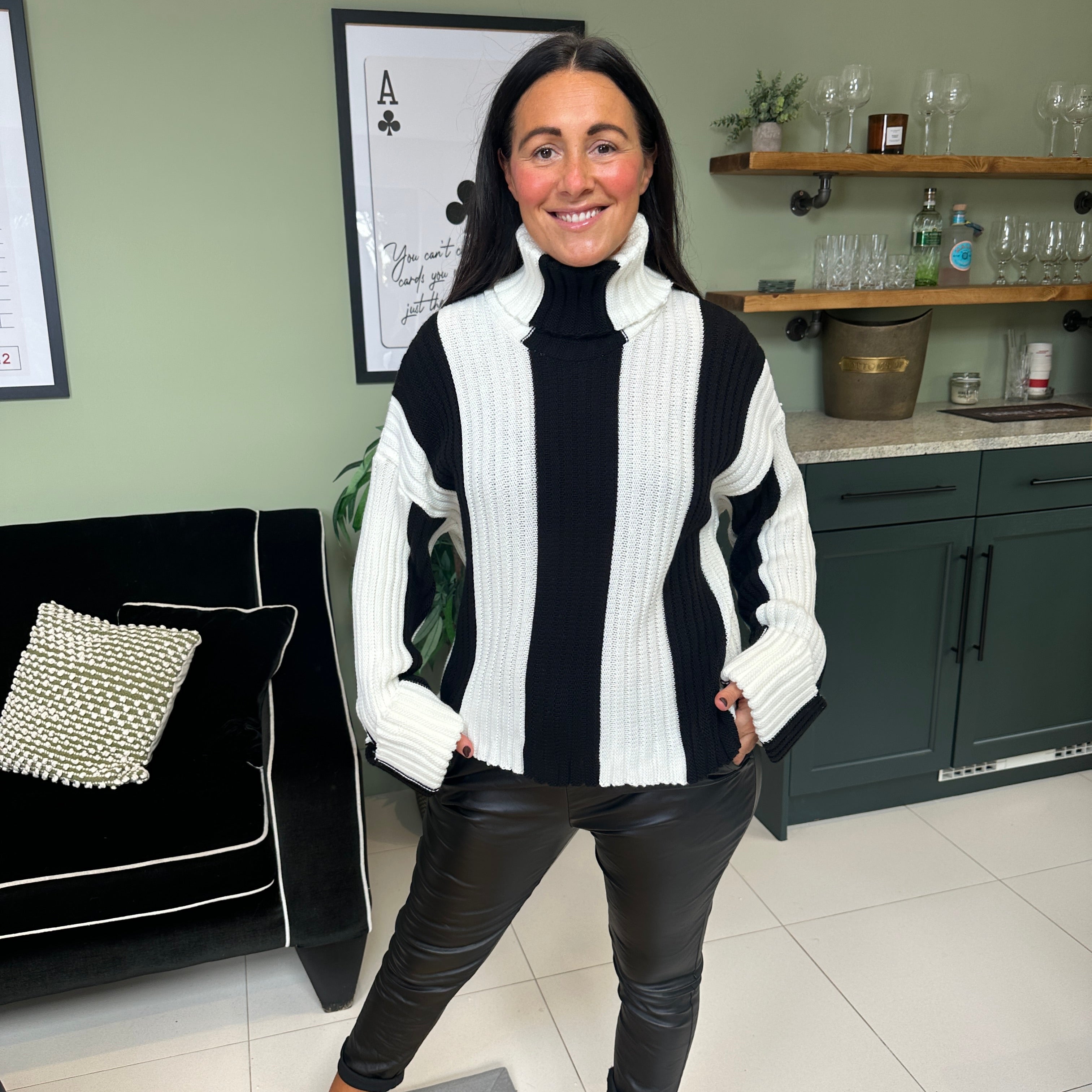 Paula Stripe Roll Neck