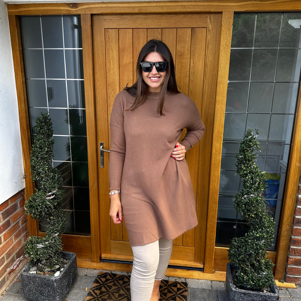 Toma Ribbed Jumper Dress - Blush Boutique Essex