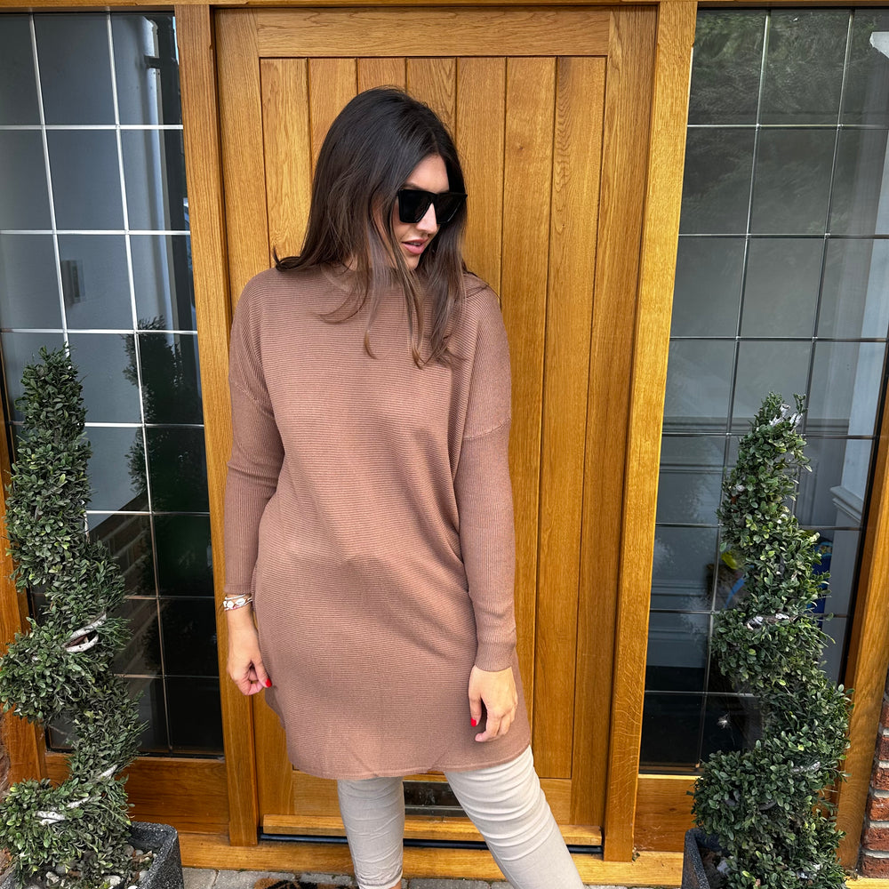 Toma Ribbed Jumper Dress - Blush Boutique Essex