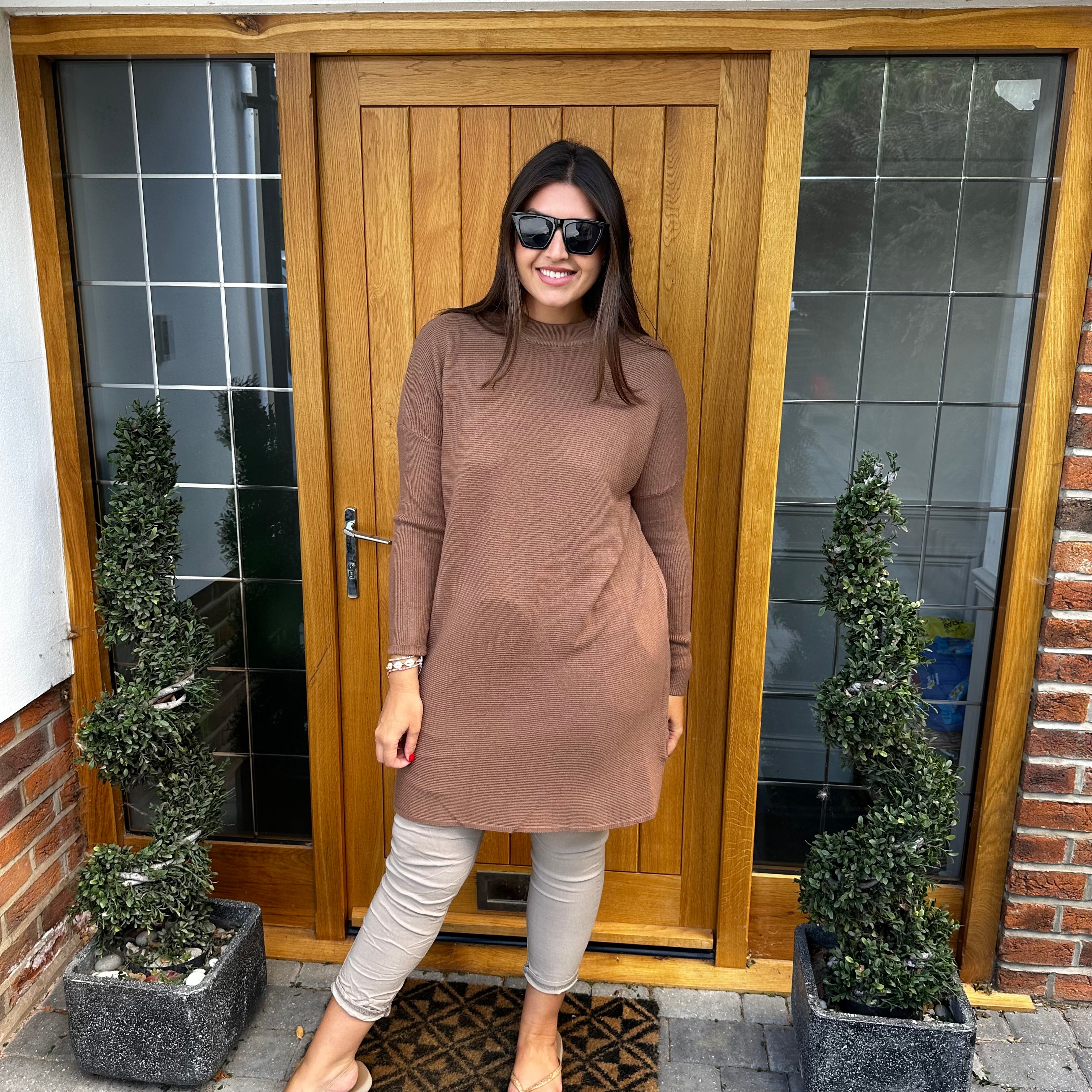 Toma Ribbed Jumper Dress - Blush Boutique Essex