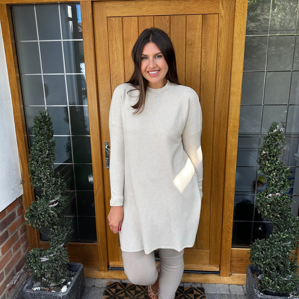 Toma Ribbed Jumper Dress - Blush Boutique Essex