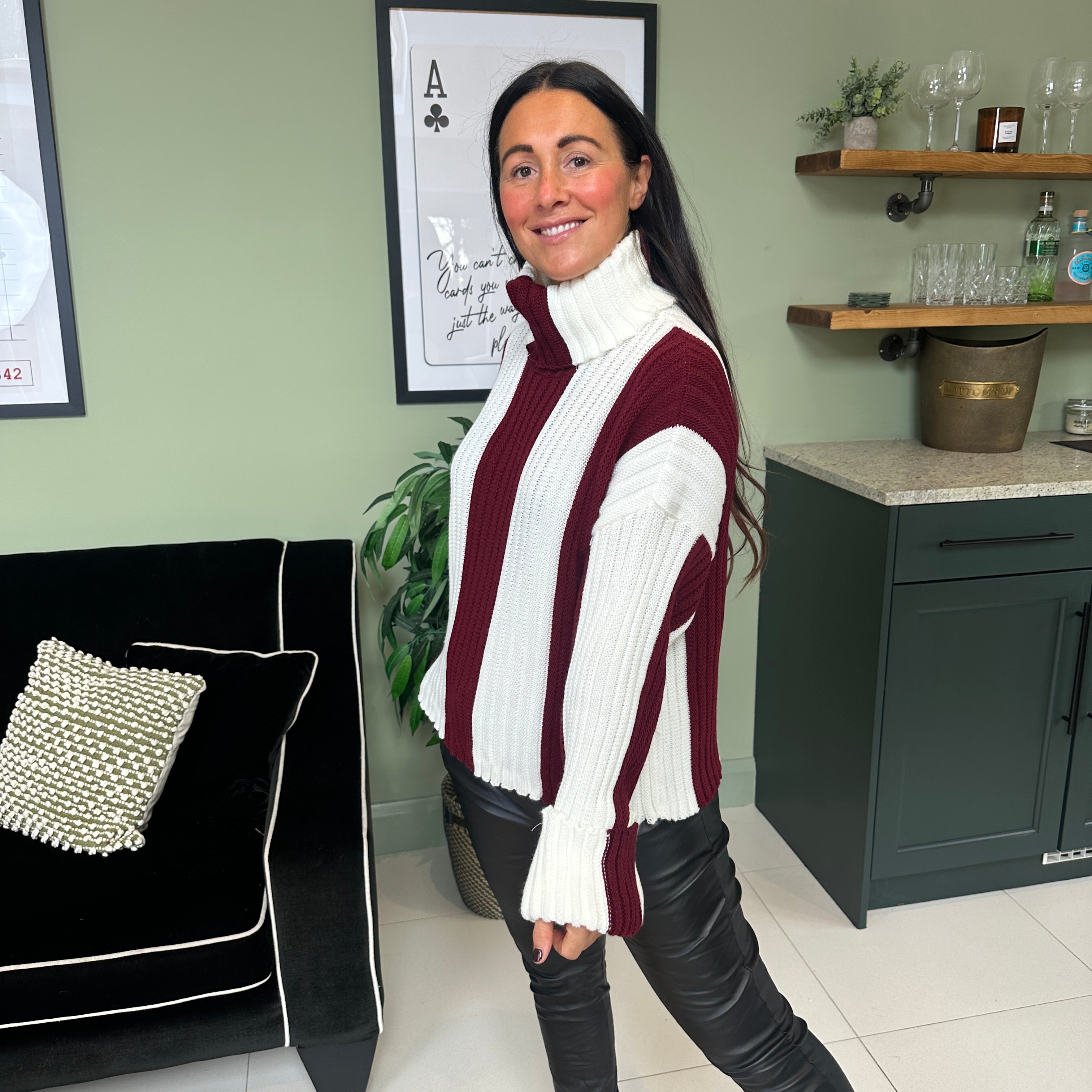 Paula Stripe Roll Neck