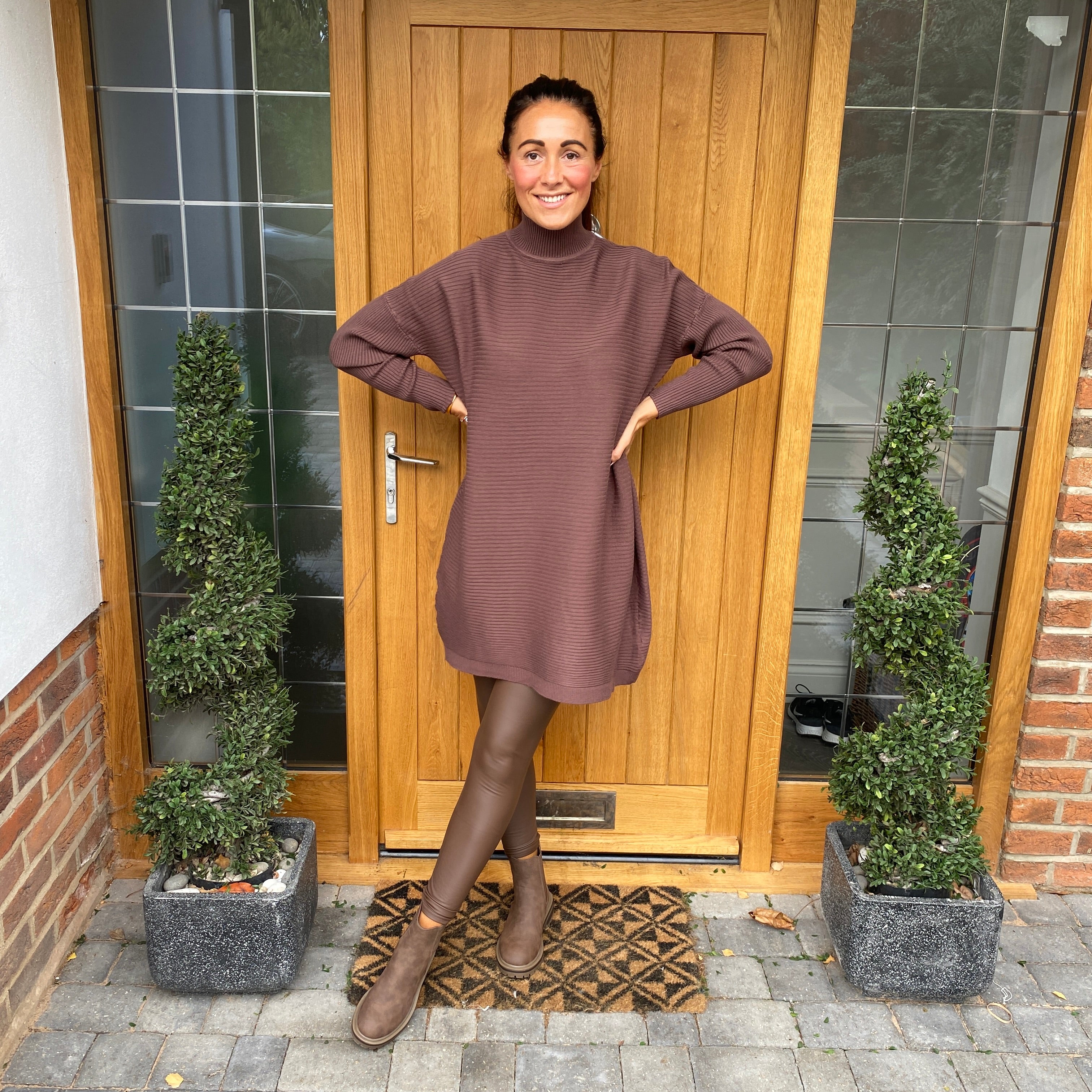 Rhianna Ribbed Jumper Dress - Blush Boutique Essex