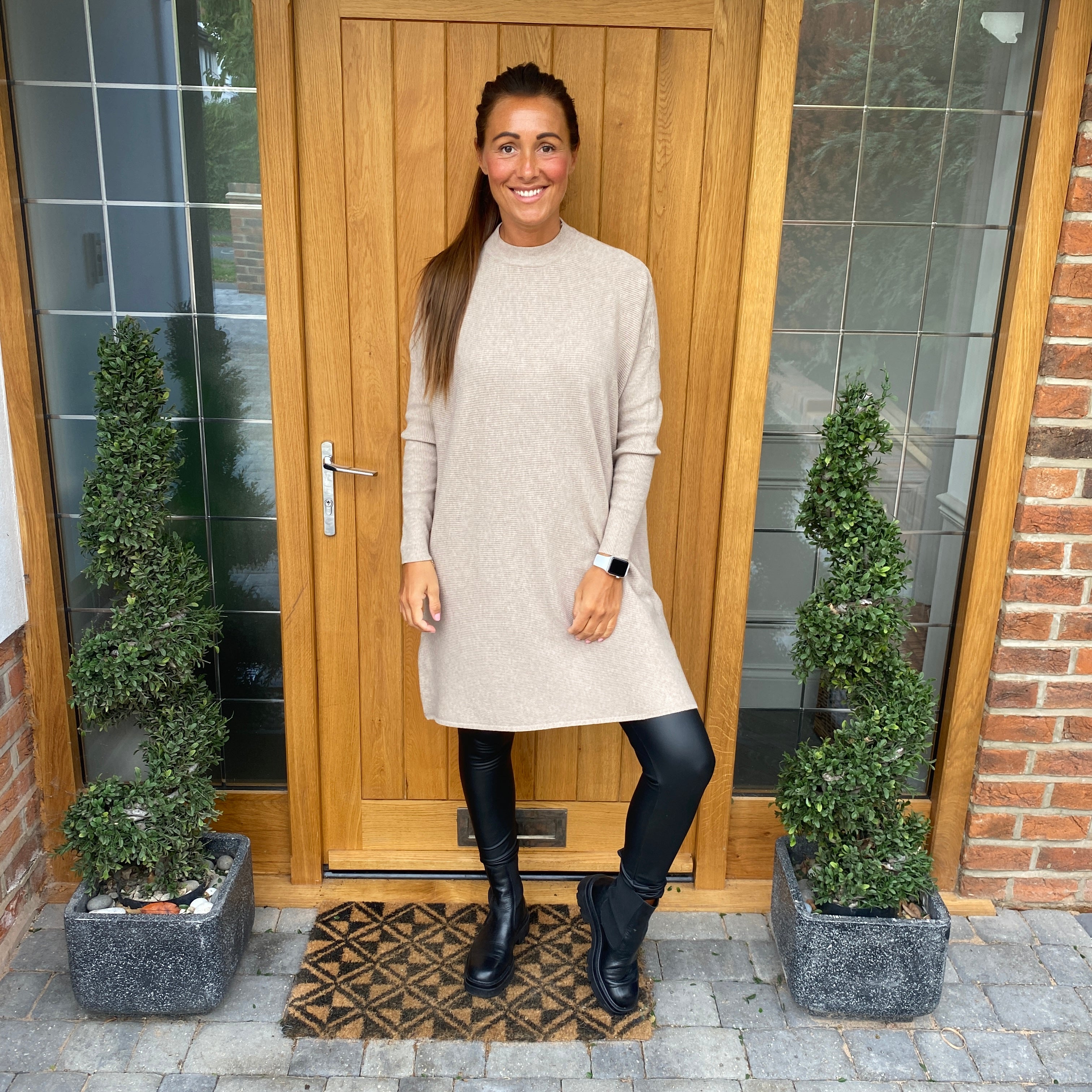 Toma Ribbed Jumper Dress - Blush Boutique Essex