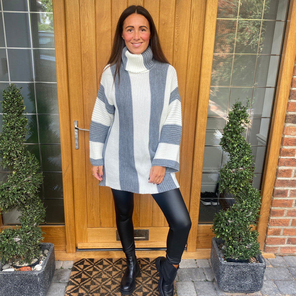 Paula Stripe Roll Neck - Blush Boutique Essex