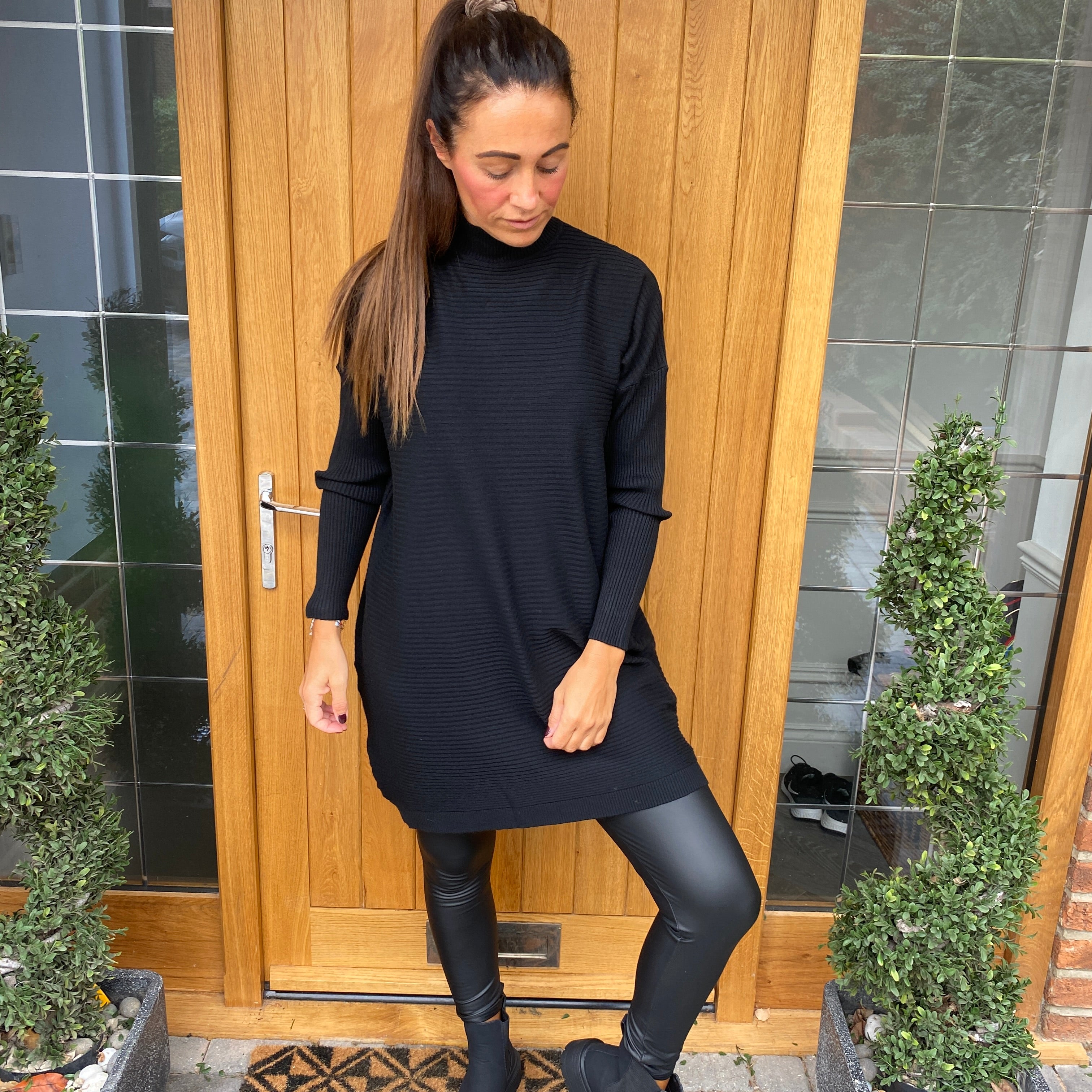 Rhianna Ribbed Jumper Dress - Blush Boutique Essex