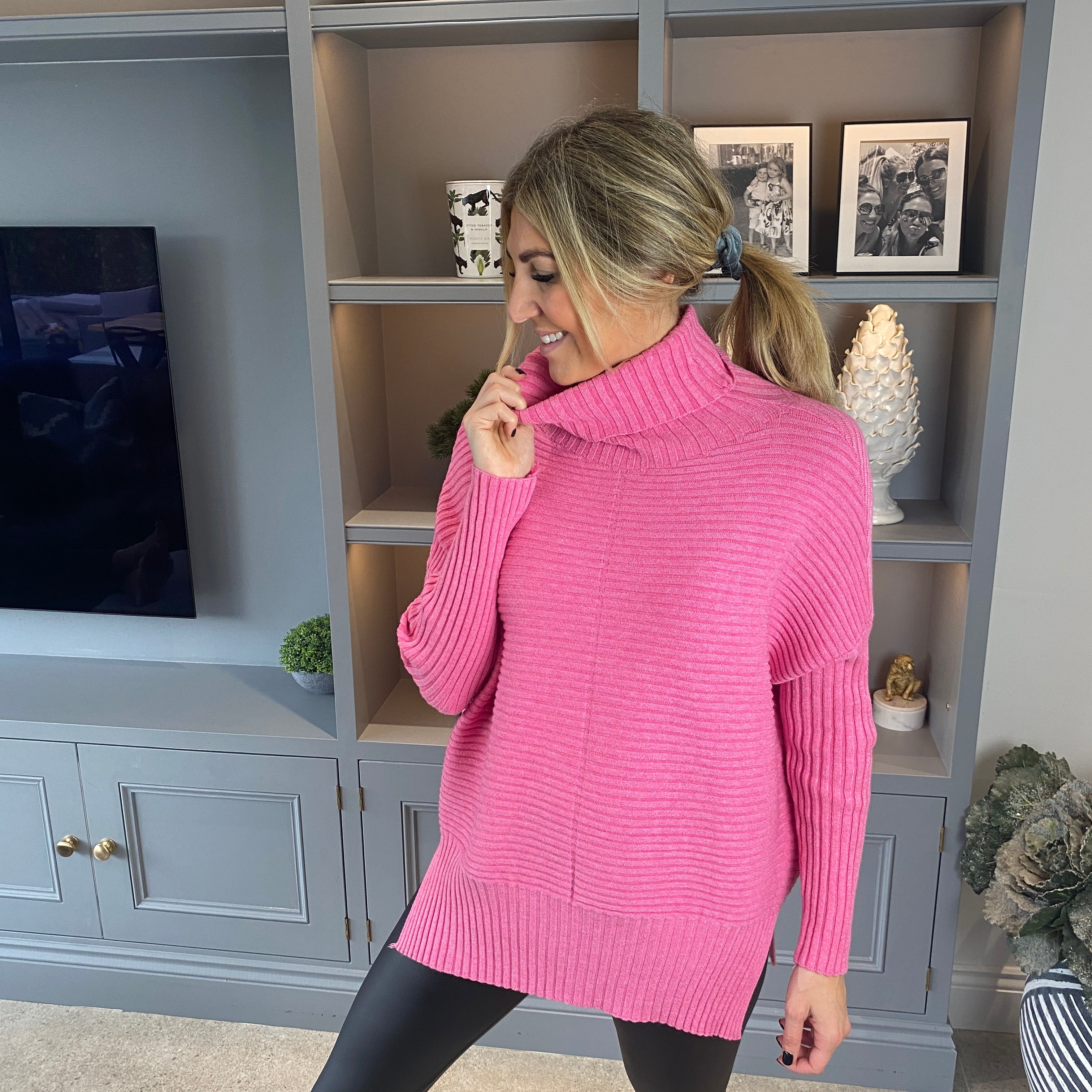 Demi Ribbed Jumper - Blush Boutique Essex