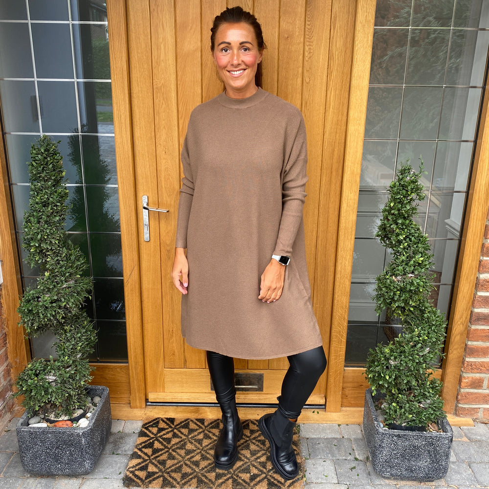 Toma Ribbed Jumper Dress - Blush Boutique Essex