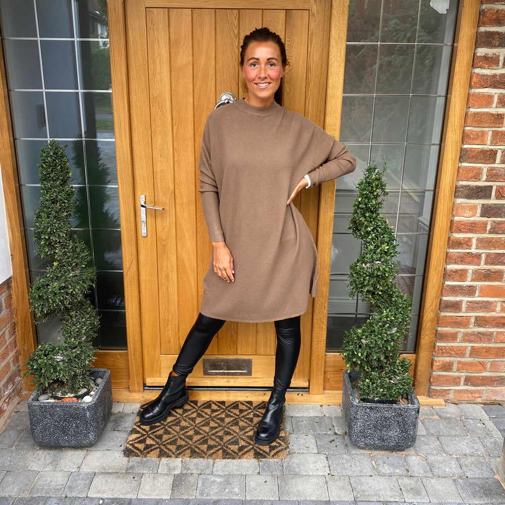 Toma Ribbed Jumper Dress - Blush Boutique Essex