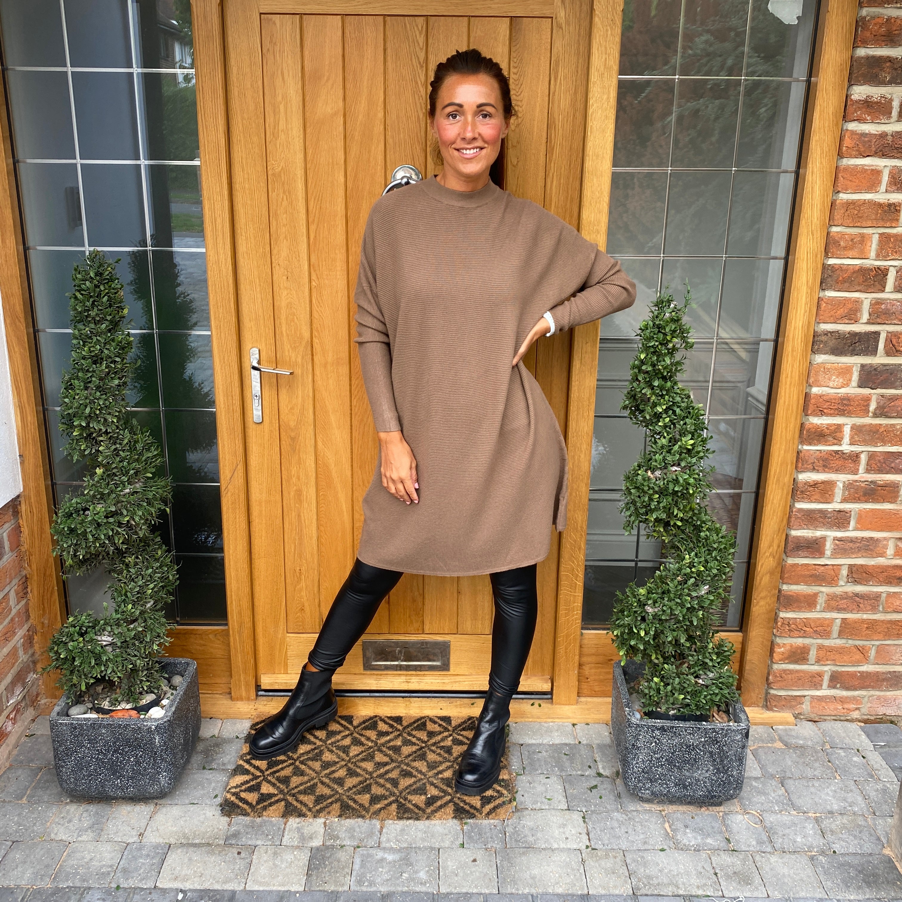 Toma Ribbed Jumper Dress - Blush Boutique Essex