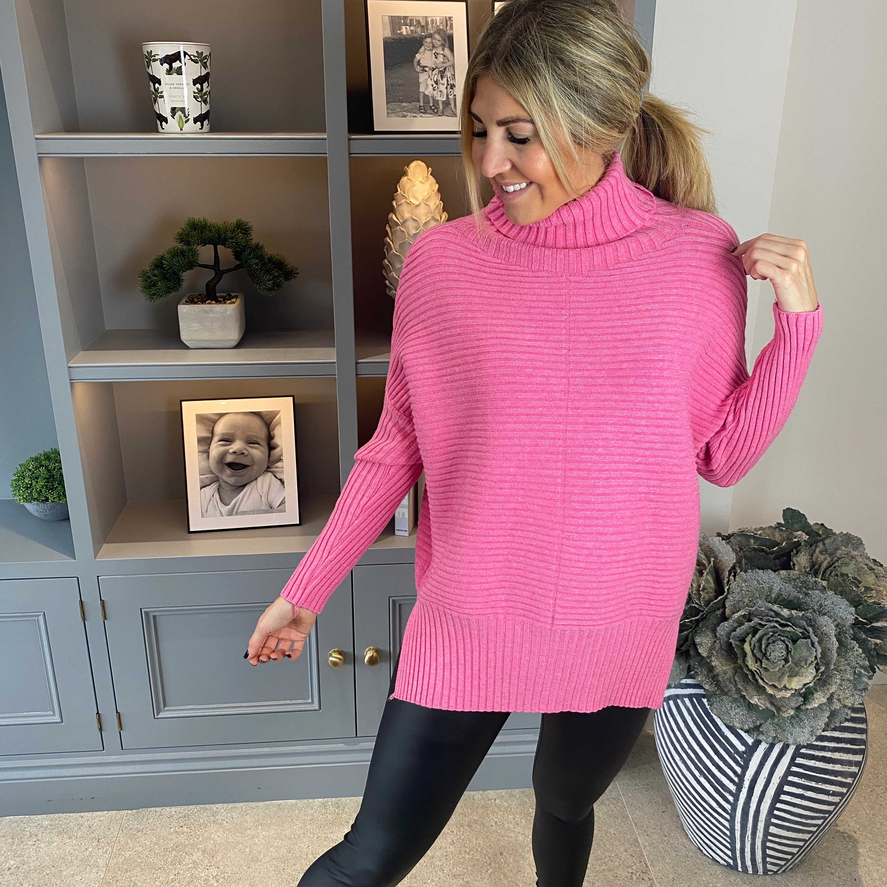 Demi Ribbed Jumper - Blush Boutique Essex