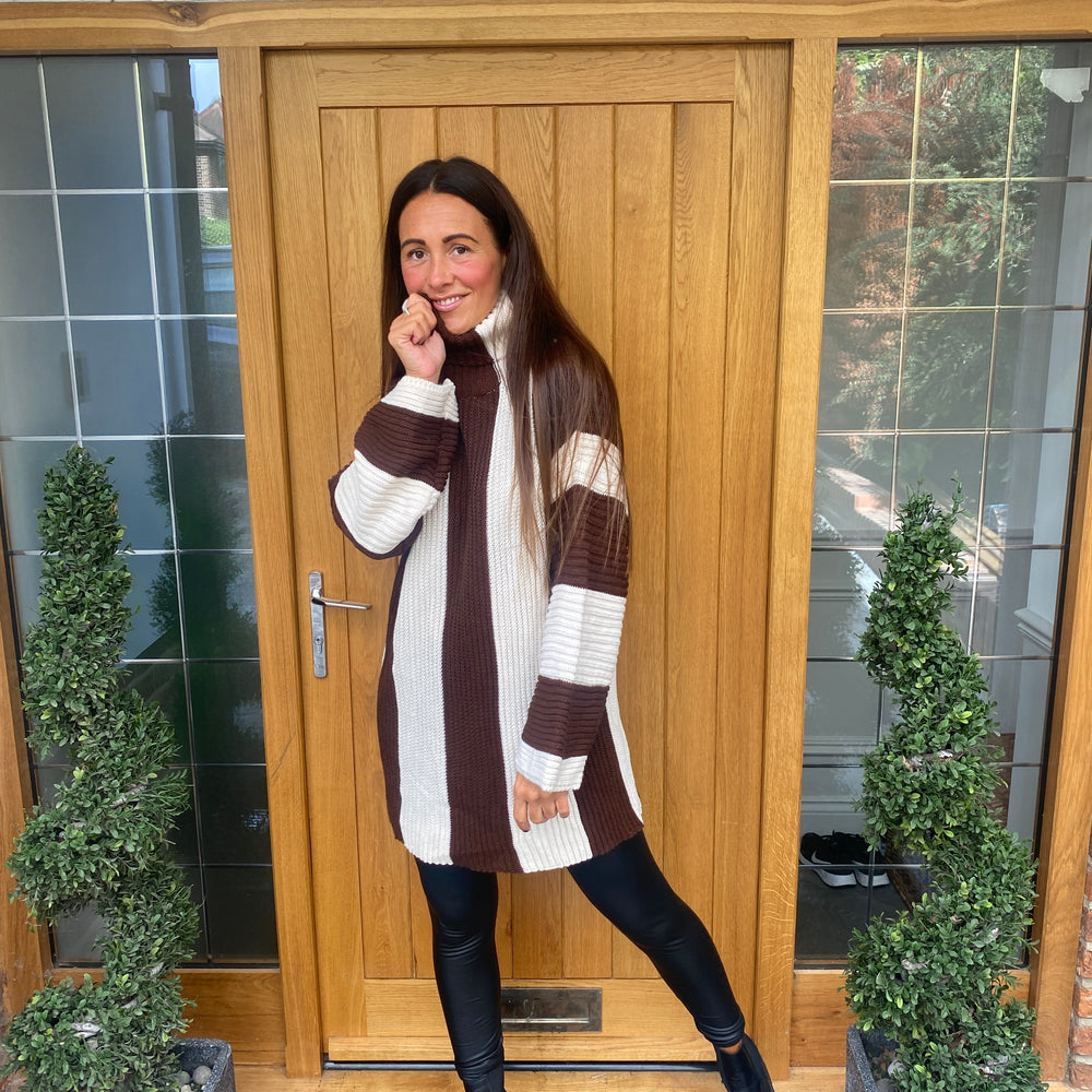 Paula Stripe Roll Neck - Blush Boutique Essex